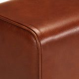 Gym Bok Bench 38 cm Brown Real Leather and Solid Mango Wood - Rear View