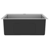 148758  Handmade Kitchen Sink Stainless Steel - Top-Down View