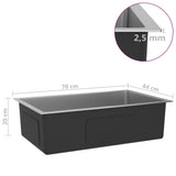 148766 Handmade Kitchen Sink Stainless Steel - Close-Up Angle
