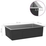 Handmade Kitchen Sink Stainless Steel - Close-Up Angle