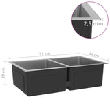 Handmade Kitchen Sink Stainless Steel - Close-Up Angle