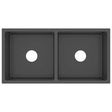 148773  Handmade Kitchen Sink Black Stainless Steel - Front View