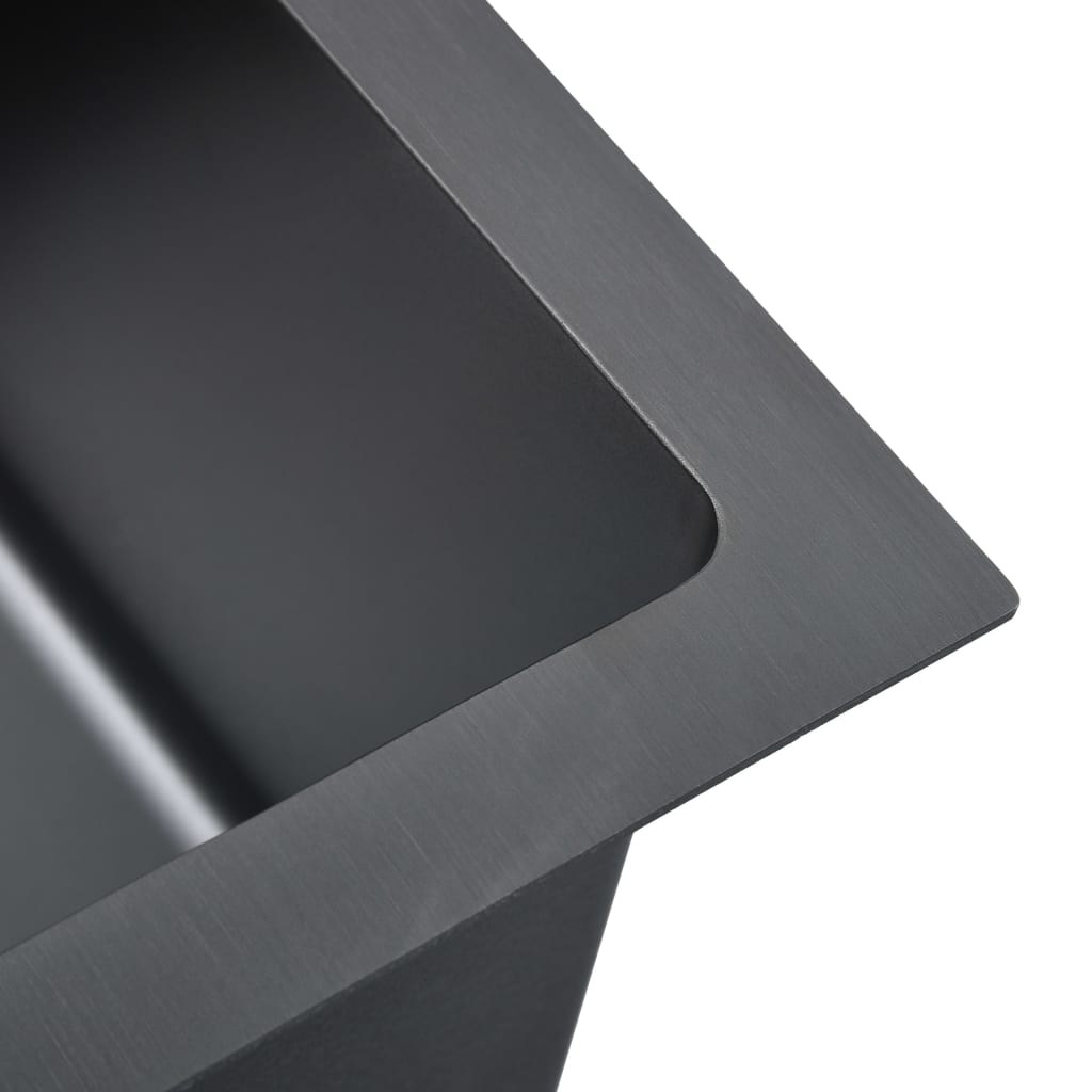148773 Handmade Kitchen Sink Black Stainless Steel