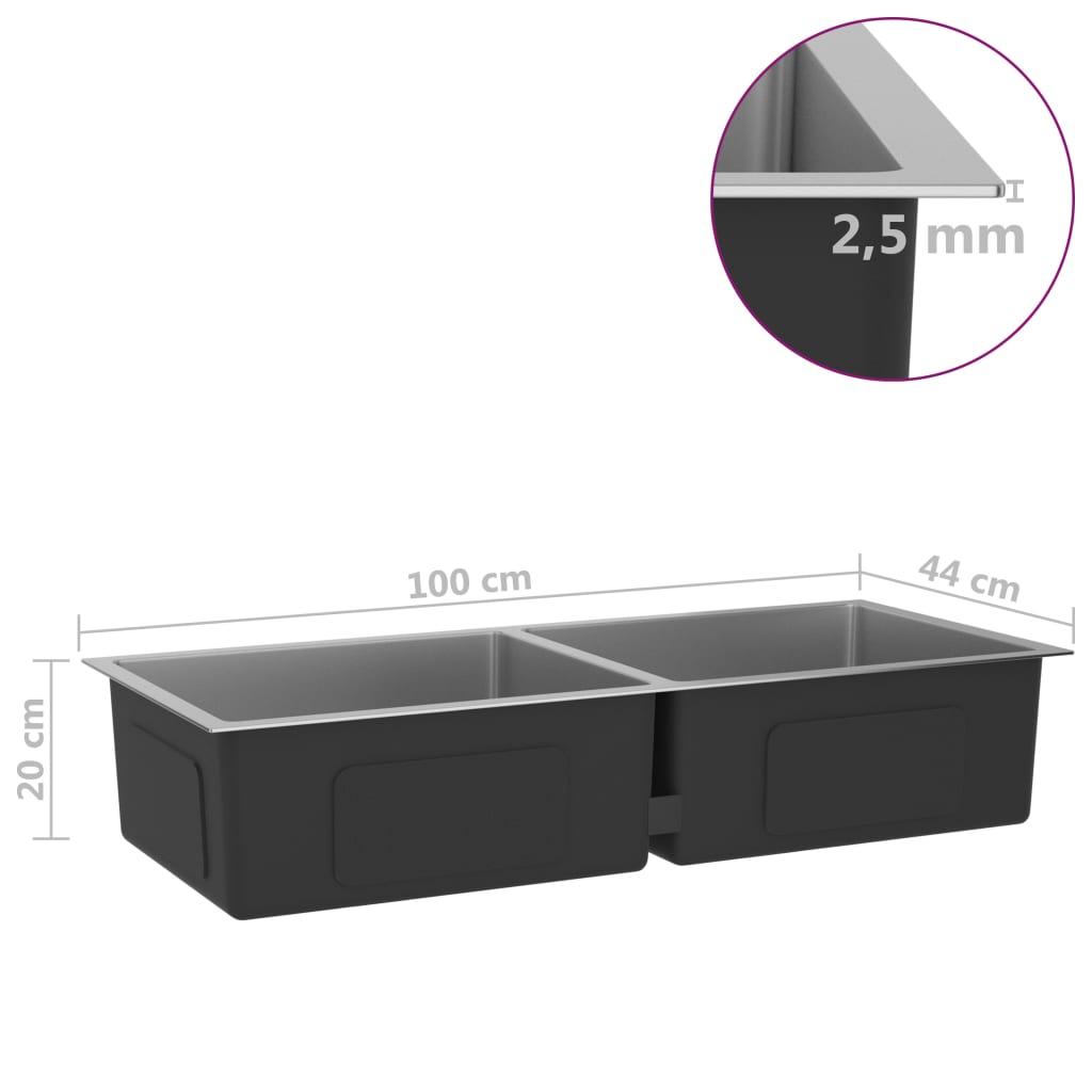 148774 Handmade Kitchen Sink Stainless Steel