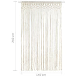 Macrame Curtain 140x240 cm Cotton - 45-Degree Angle