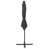 Cantilever Garden Parasol with Pole and LED Lights Anthracite 300 cm