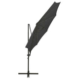 Cantilever Garden Parasol with Pole and LED Lights Anthracite 300 cm - Close-Up Angle