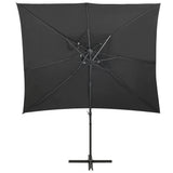 Cantilever Garden Parasol with Double Top Anthracite 250x250 cm