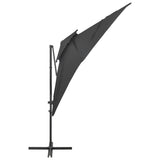 Cantilever Garden Parasol with Double Top Anthracite 250x250 cm - Side View