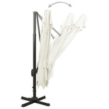 Cantilever Garden Parasol with Double Top 300x300 cm Sand - Top-Down View