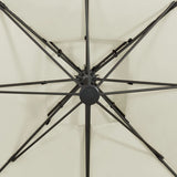 Cantilever Garden Parasol with Double Top 300x300 cm Sand - Low Angle