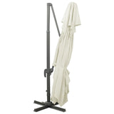 Cantilever Garden Parasol with Double Top Sand 400x300 cm - 45-Degree Angle