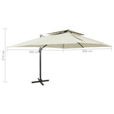 Cantilever Garden Parasol with Double Top Sand 400x300 cm - Extra Image