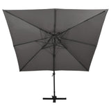 Cantilever Garden Parasol with Double Top 300x300 cm Anthracite - Front View