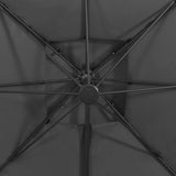 Cantilever Garden Parasol with Double Top 300x300 cm Anthracite - Low Angle