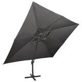 Cantilever Garden Parasol with Double Top Anthracite 400x300 cm