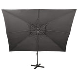 Cantilever Garden Parasol with Double Top Anthracite 400x300 cm - Side View
