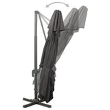 Cantilever Garden Parasol with Double Top Anthracite 400x300 cm - 45-Degree Angle