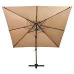 Cantilever Garden Parasol with Double Top 300x300 cm Taupe