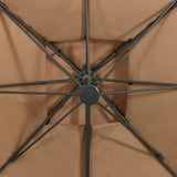 Cantilever Garden Parasol with Double Top 300x300 cm Taupe