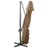 Cantilever Garden Parasol with Double Top Taupe 400x300 cm - Top-Down View