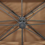 Cantilever Garden Parasol with Double Top Taupe 400x300 cm