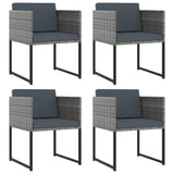 9 Piece Garden Dining Set with Cushions Poly Rattan Grey