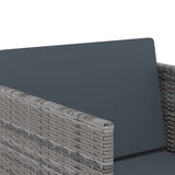 9 Piece Garden Dining Set with Cushions Poly Rattan Grey - Extra Image