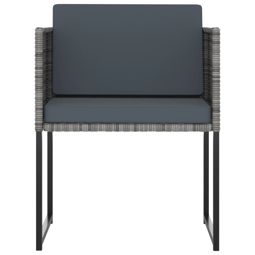 9 Piece Garden Dining Set with Cushions Poly Rattan Grey