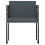 9 Piece Garden Dining Set with Cushions Poly Rattan Grey - Top-Down View