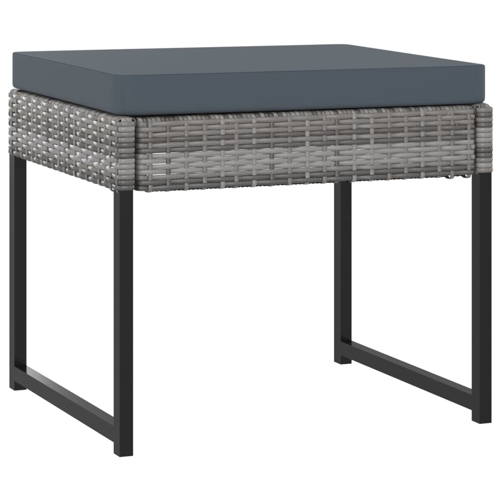 9 Piece Garden Dining Set with Cushions Poly Rattan Grey