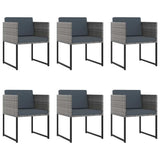 11 Piece Garden Dining Set with Cushions Poly Rattan Grey