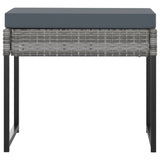 11 Piece Garden Dining Set with Cushions Poly Rattan Grey - Low Angle