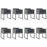 13 Piece Garden Dining Set with Cushions Poly Rattan Grey