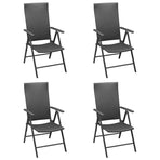 Folding Chairs 4 pcs Poly Rattan Black