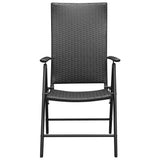 Garden Chairs 4 pcs Poly Rattan Black - Side View