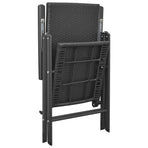 Folding Chairs 4 pcs Poly Rattan Black