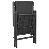 Garden Chairs 4 pcs Poly Rattan Black - 45-Degree Angle