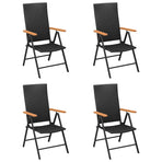 Folding Chairs 4 pcs Poly Rattan Black