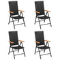 Folding Chairs 4 pcs Poly Rattan Black