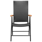 Folding Chairs 4 pcs Poly Rattan Black