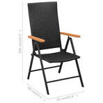 Folding Chairs 4 pcs Poly Rattan Black