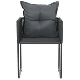 Outdoor Chairs 6 pcs with Pillows Poly Rattan Black - Side View