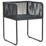 Outdoor Chairs 6 pcs with Pillows Poly Rattan Black - Top-Down View