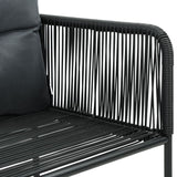 Outdoor Chairs 6 pcs with Pillows Poly Rattan Black - 45-Degree Angle