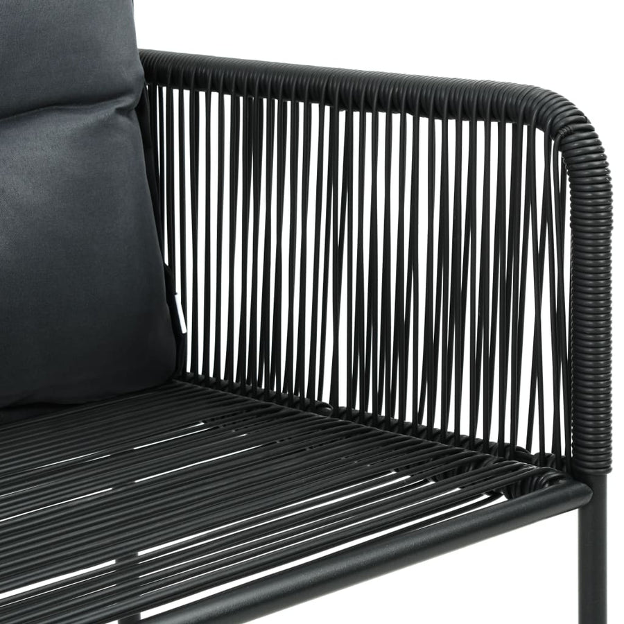 Outdoor Chairs 6 pcs with Pillows Poly Rattan Black