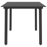 Garden Dining Table Black 150x80x74 cm Steel and Glass