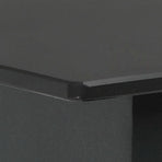 Garden Dining Table Black 150x80x74 cm Steel and Glass