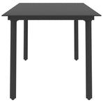 Garden Dining Table Black 190x90x74 cm Steel and Glass