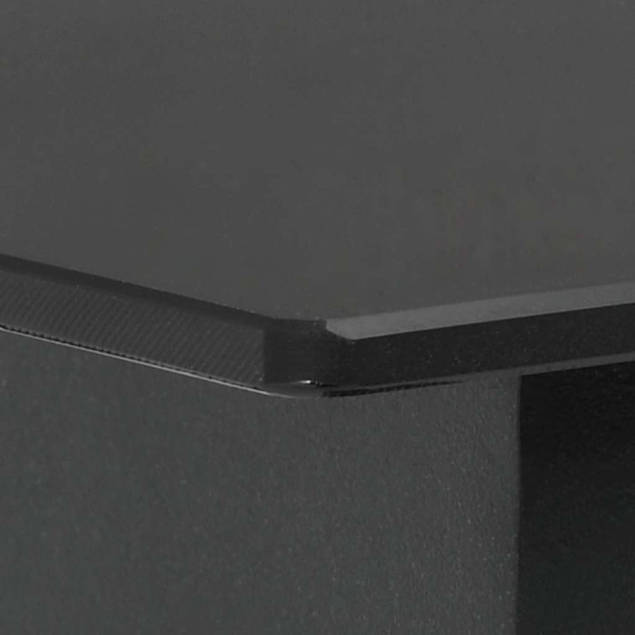 Garden Dining Table Black 190x90x74 cm Steel and Glass